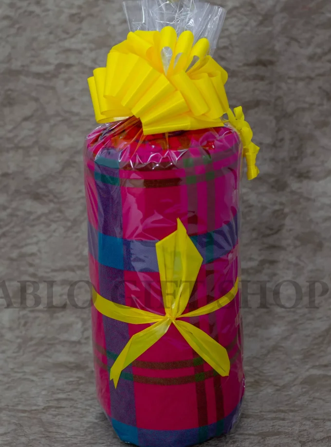 Gift wrapped Maasai Blanket with Light Fleece