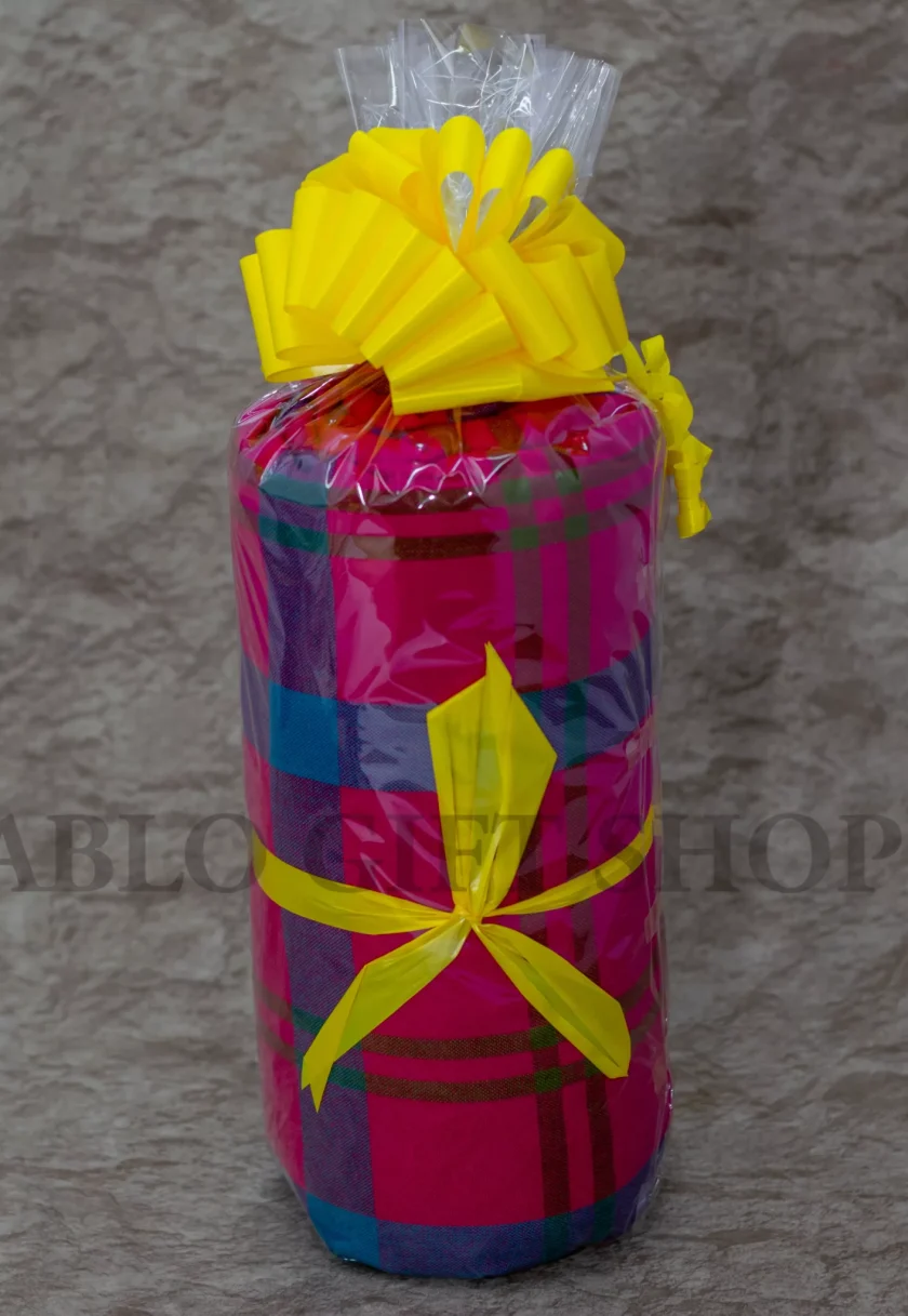 Gift wrapped Maasai Blanket with Light Fleece