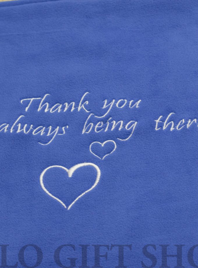 Blue Customized Blanket With Light Fleece