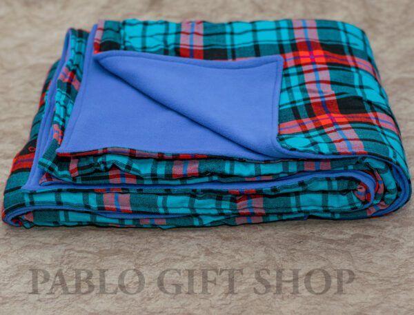 Royal Blue Maasai Blanket with Light Fleece
