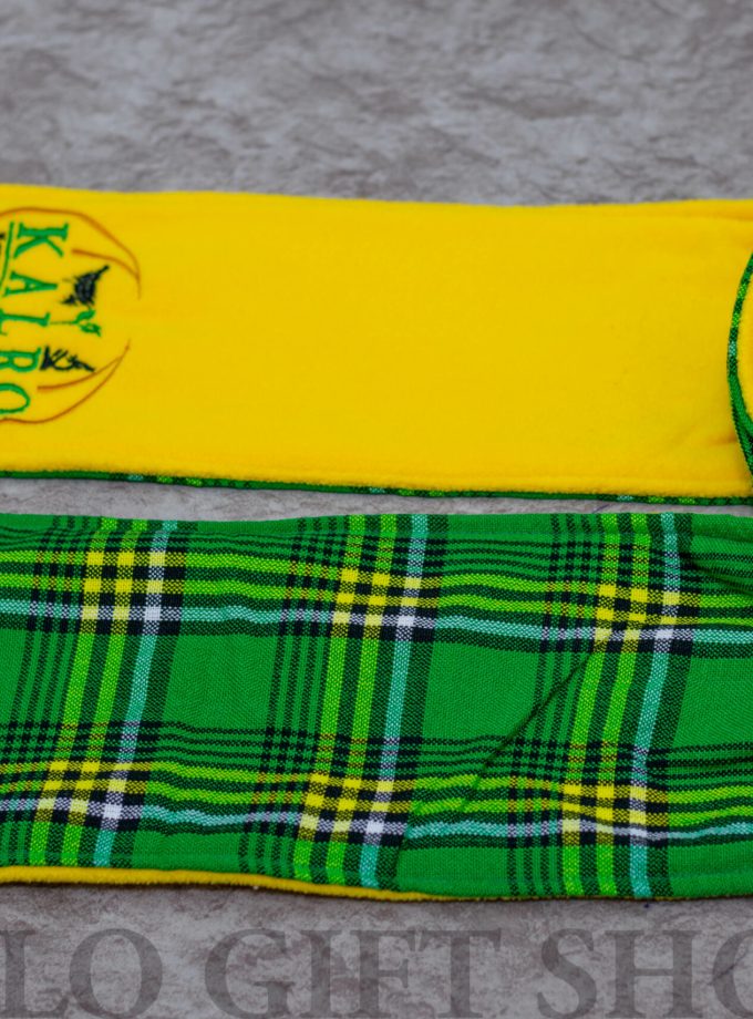 Branded Yellow Fleece Maasai Scarf