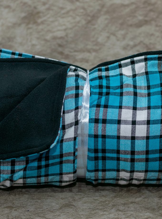 Customizable Checked Light Blue Fleece