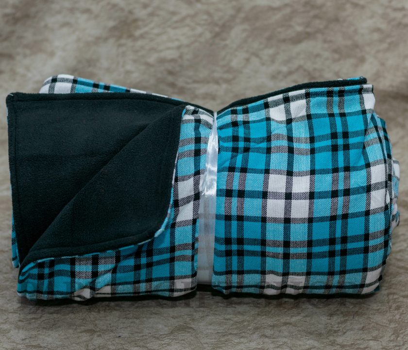 Customizable Checked Light Blue Fleece