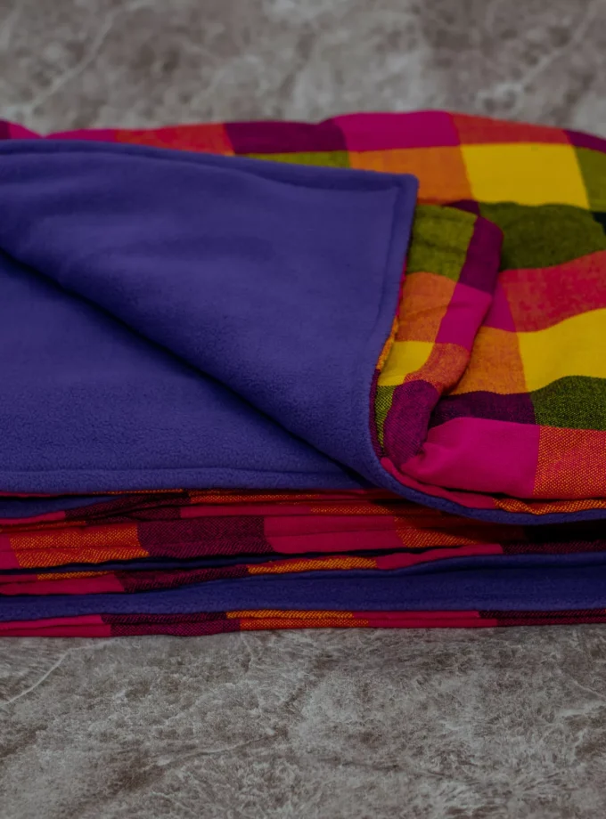 Purple Light Fleece and Checkered Maasai Shuka