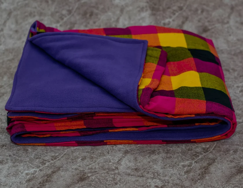 Purple Fleece and Checkered Maasai Shuka
