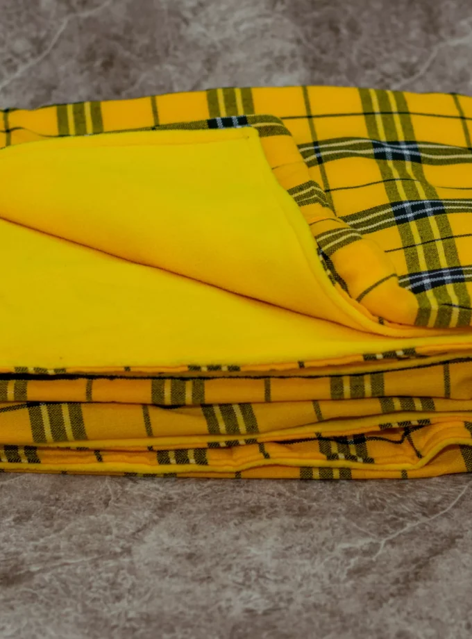 Yellow Maasai Fleece Blanket