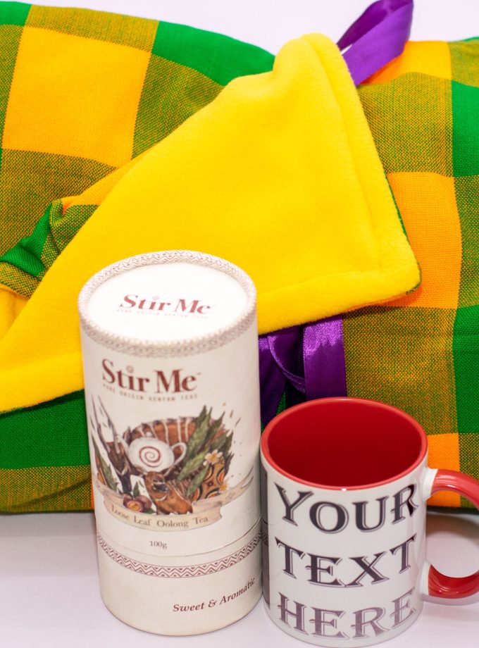 Light Fleece Blanket, Stir Me Tea and a Mug