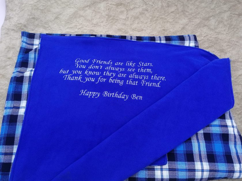 A Personalised Birthday Light Fleece Blanket