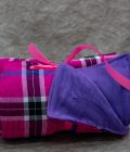 Purple and Pink Ahadi Maasai Blanket with Light Fleece