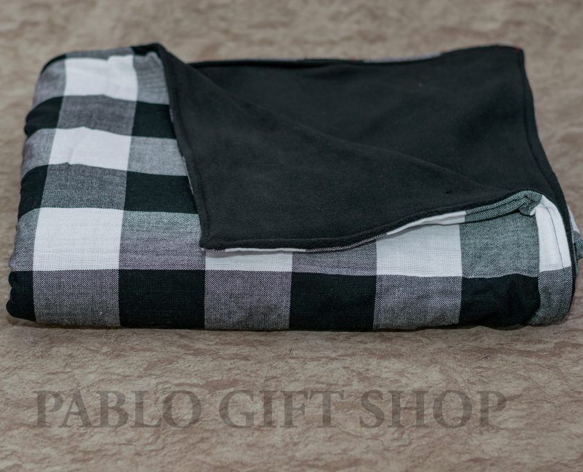 Black and White Maasai Light Fleece Blanket