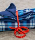 Blue Checked Maasai Light Fleece Blanket