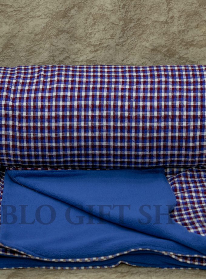 Blue Light Fleece and Checked Masaai Blanket