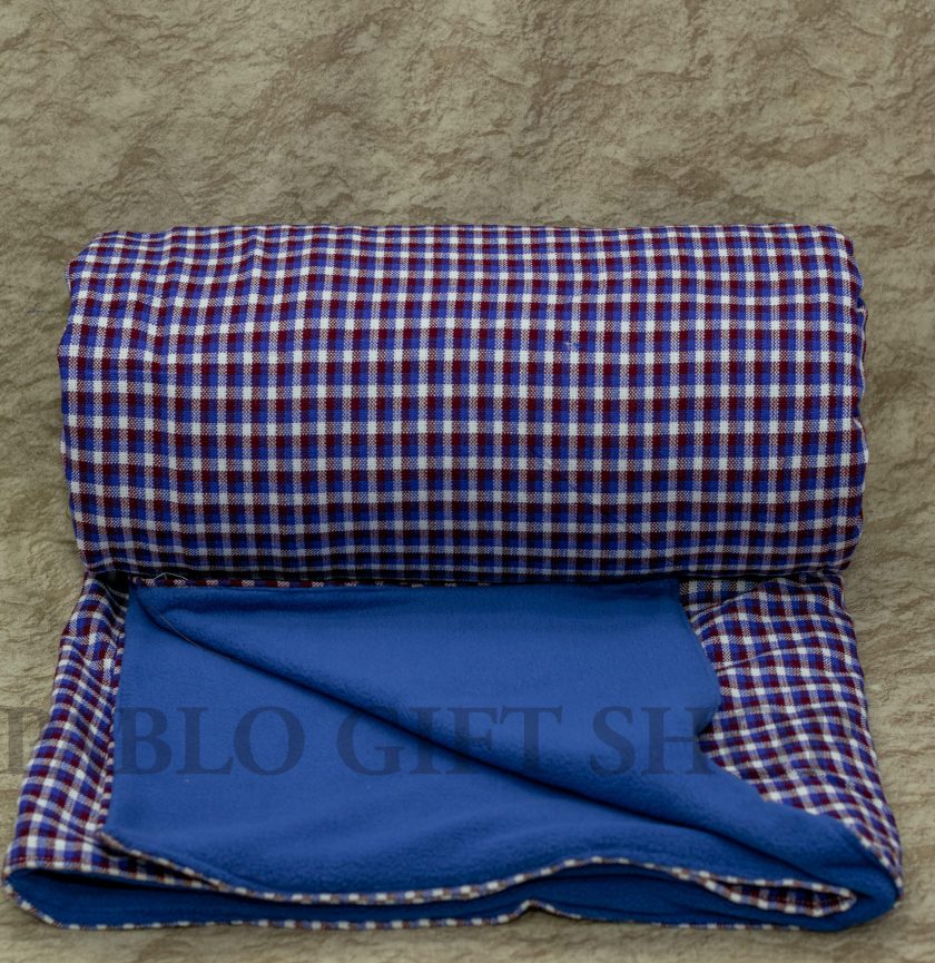 Blue Light Fleece and Checked Masaai Blanket