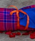 Bright Pink  & Blue Maasai Light Fleece Blanket