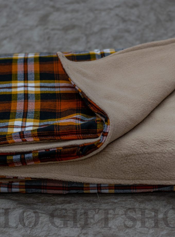 Brown Maasai Shuka blanket with Light Fleece