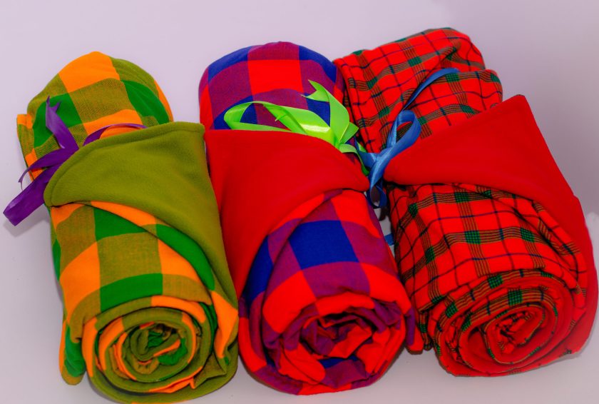 Checked Maasai Light Fleece Blankets