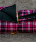 Checked Purple and Black Fleece Blanket
