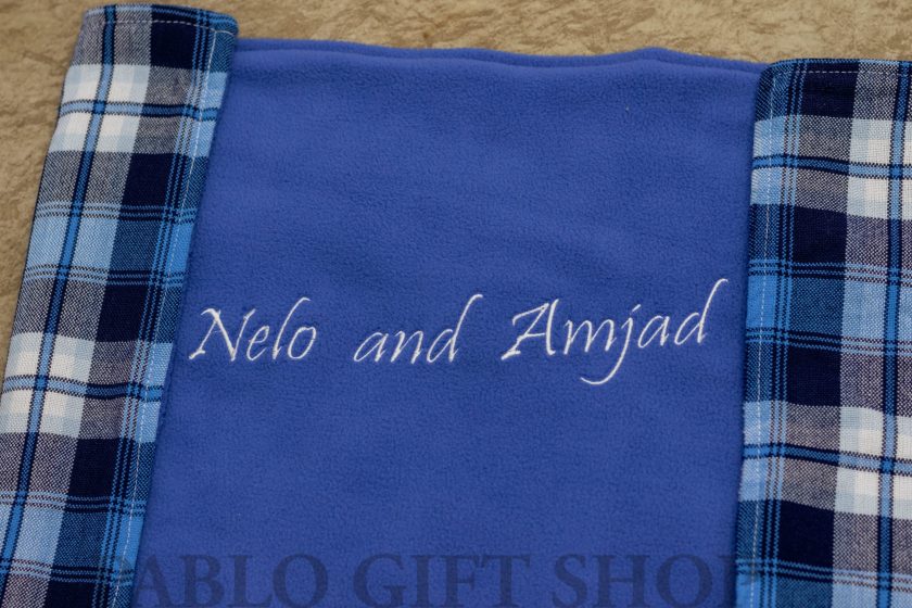 Customized Blue Maasai Light Fleece Blanket