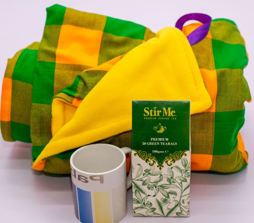 Light Fleece Blanket, Stir Me Tea and a Mug