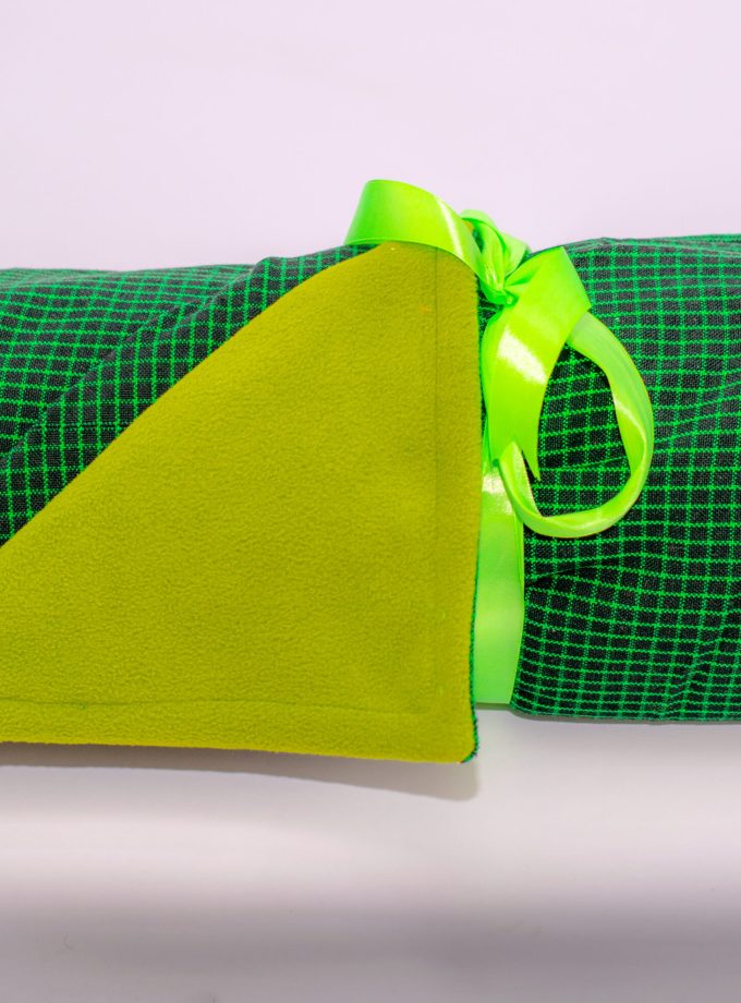 Green Checked Maasai Light Fleece Blanket