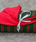Green Striped Maasai Shuka with Light Fleece