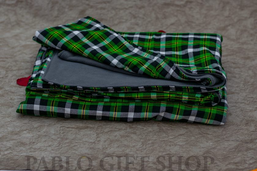 Green Stripped Maasai Light Fleece Blanket