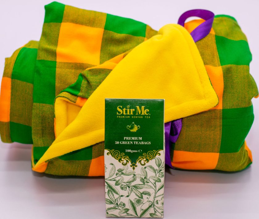 Maasai Light Fleece Blanket And Stir Me Green Tea Bags