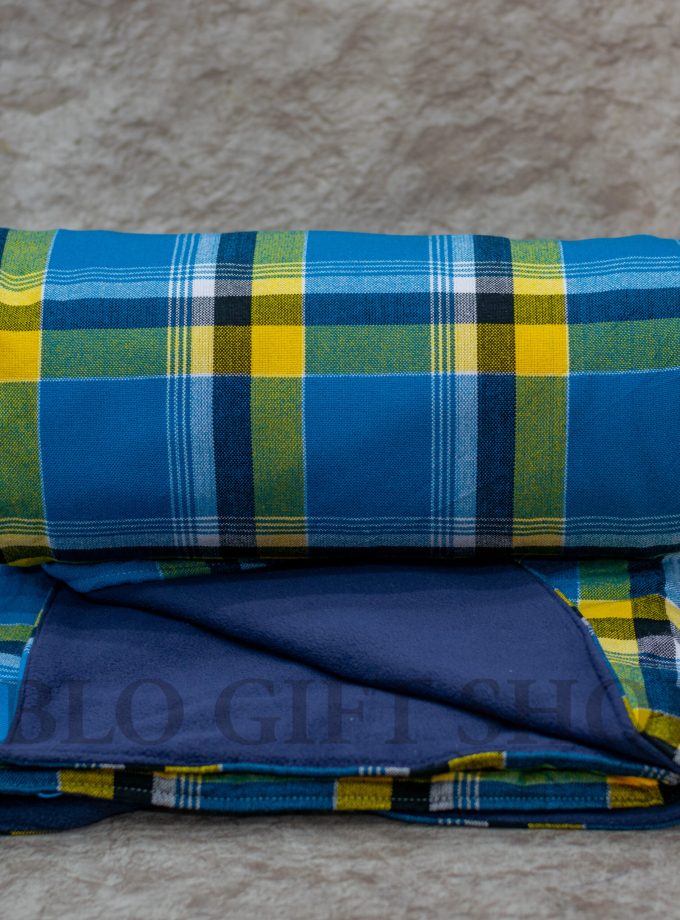 Maasai Light Fleece Blanket-Blue