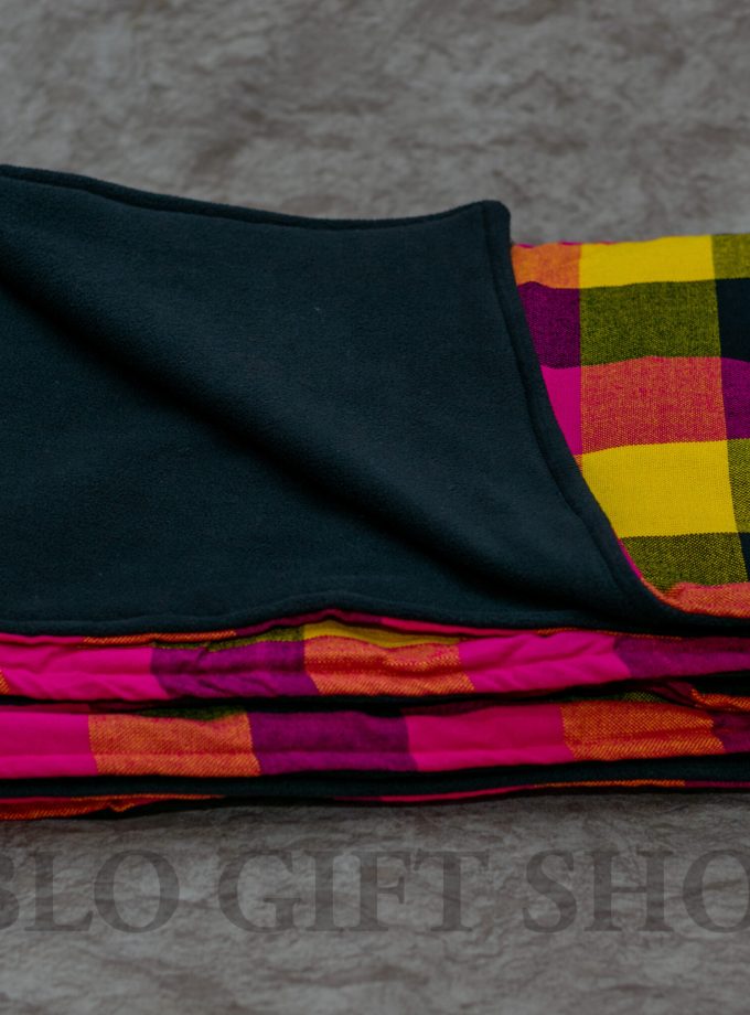 Multi Coloured Maasai Blanket with Light Fleece