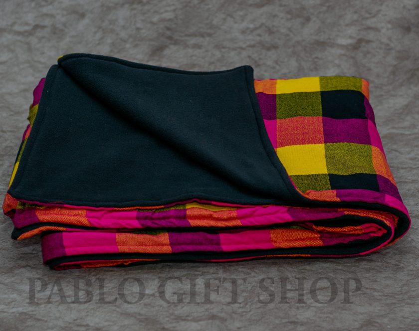 Multi Coloured Maasai Blanket with Light Fleece