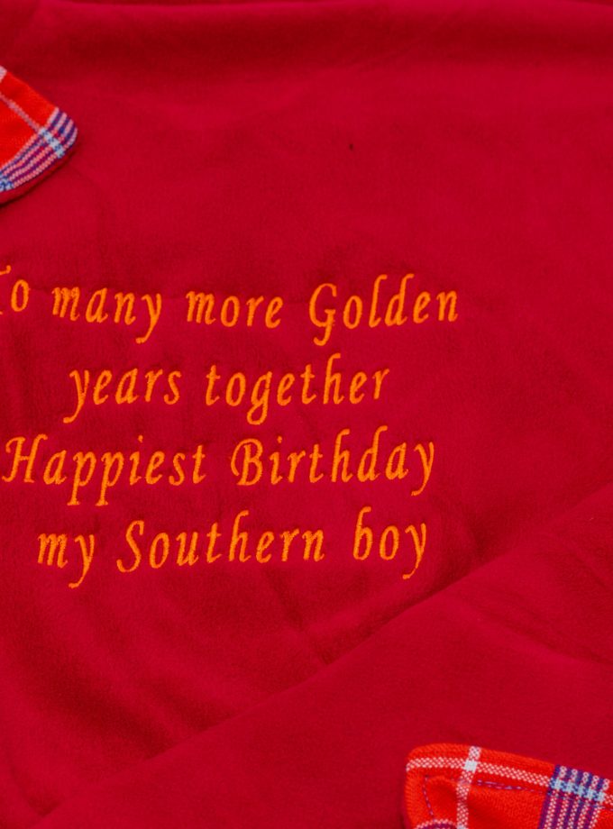 Personalised Red Blanket With Light Fleece