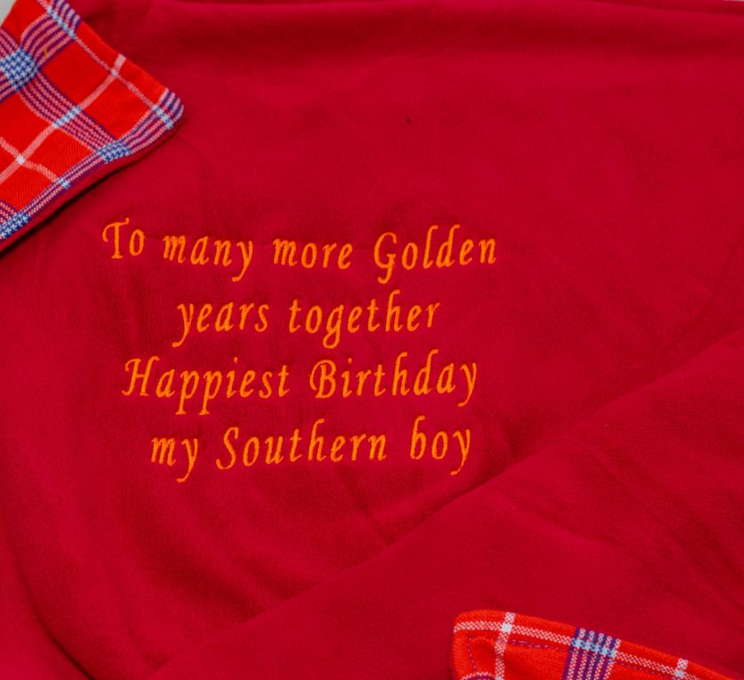 Personalised Red Blanket With Light Fleece