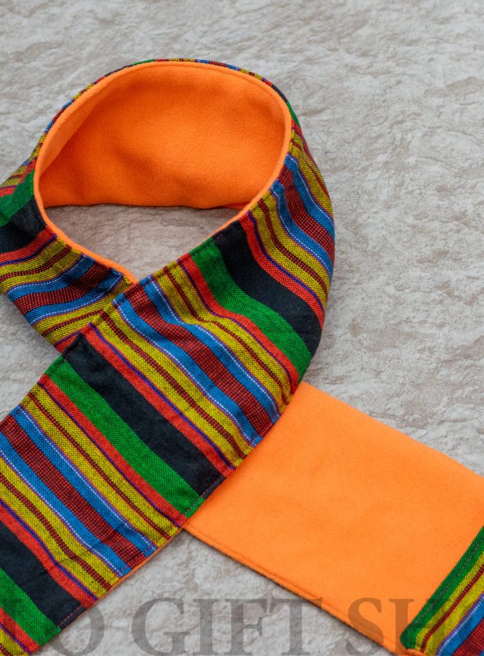 Maasai Scarf with Orange Fleece