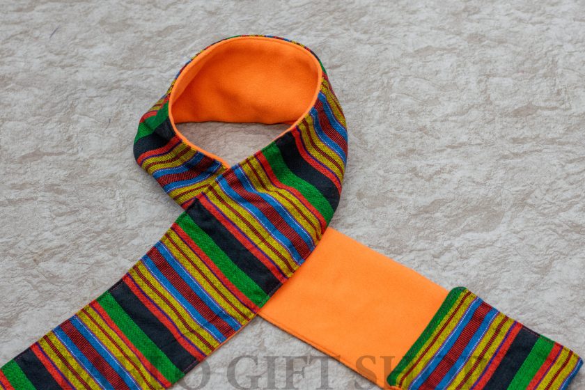 Maasai Scarf with Orange Fleece