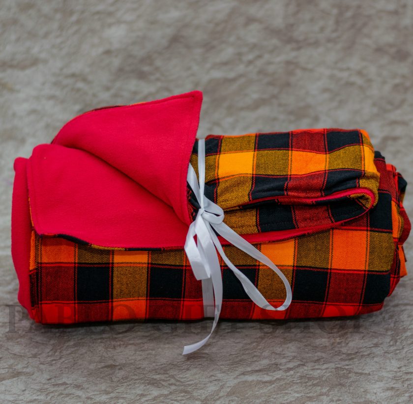 Personalised Checked Light Fleece Blanket - Image 2