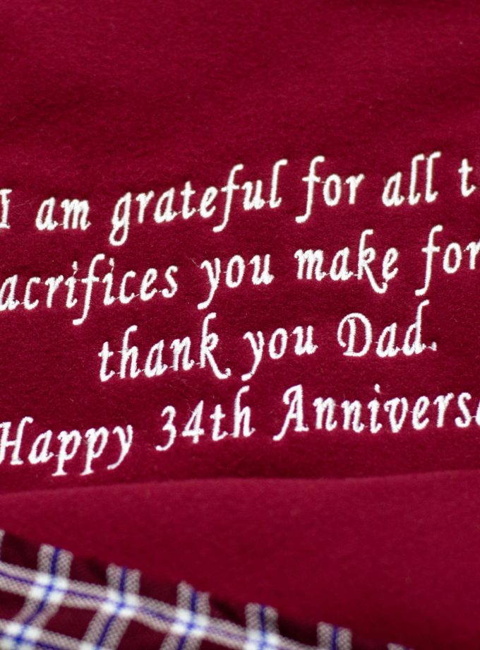 Maroon Branded Maasai Shuka with Light Fleece Blanket