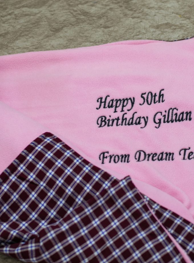 Personalised Pink Blanket with Light Fleece- Birthday