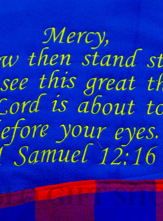 Personalized Light Fleece Blanket with a Bible Verse
