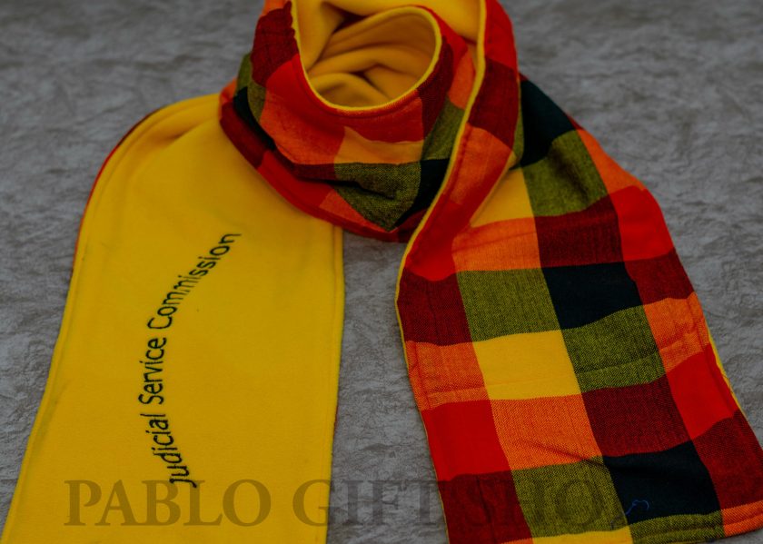Personalized Yellow Checked Maasai Scarf - Image 3