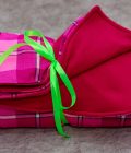 Warm Red Light Fleece with Pink Maasai Shuka