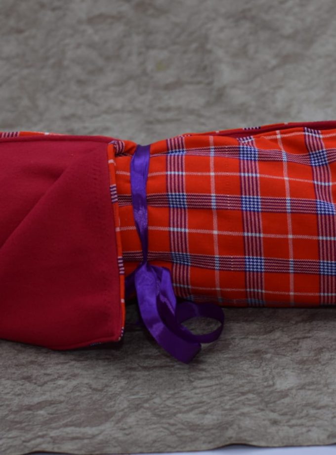 Red Maasai Light Fleece Blanket