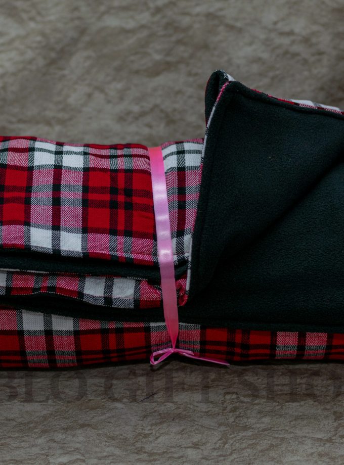 Red Checked Shuka with a Black Fleece