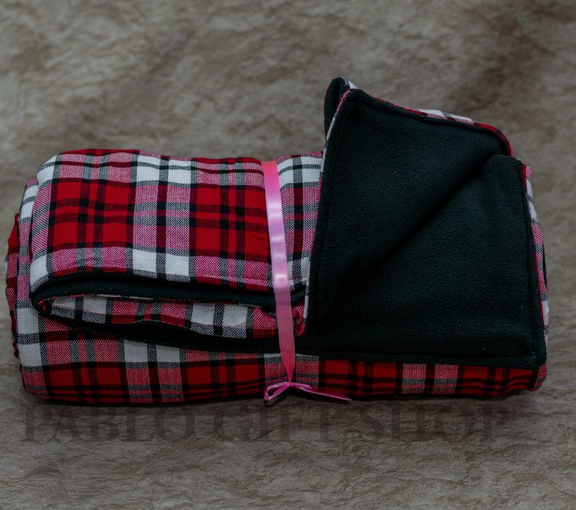 Red Checked Shuka with a Black Fleece