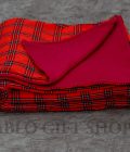 Red Maasai Blanket with Light Fleece
