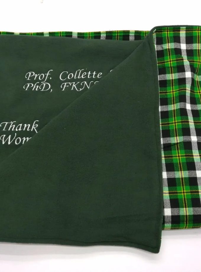 Branded Green Maasai Blanket with Light Fleece