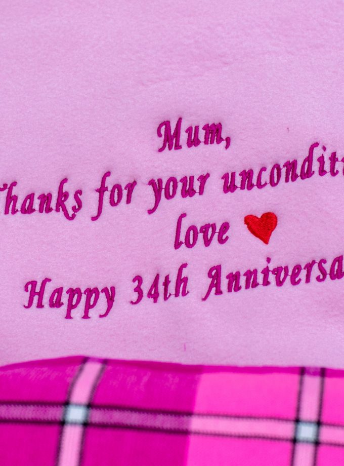 Personalised Anniversary Blanket with Light Fleece