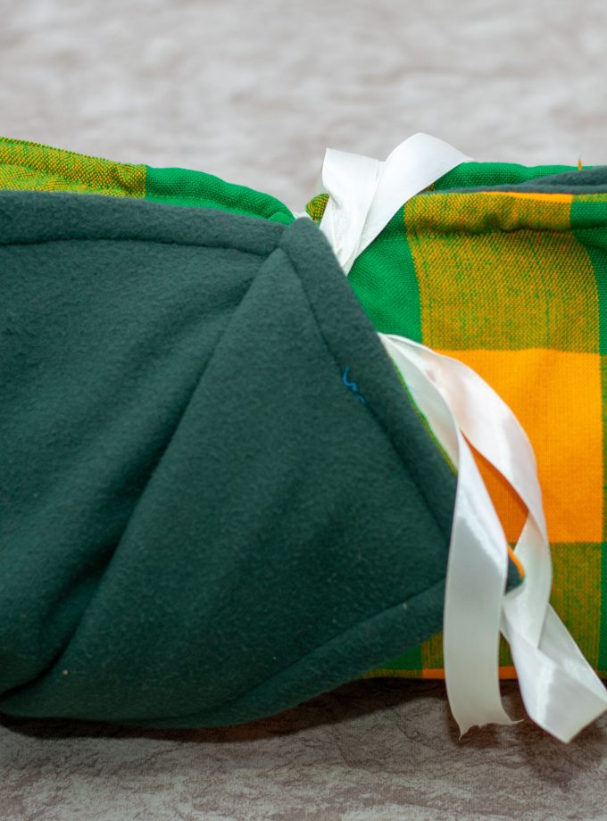 Yellow Checked Light Fleece Maasai Blanket