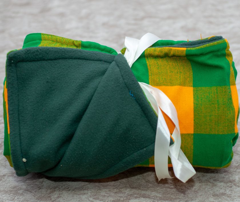 Yellow Checked Light Fleece Maasai Blanket