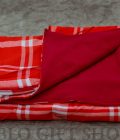 Red Checked Maasai Blanket with Light Fleece